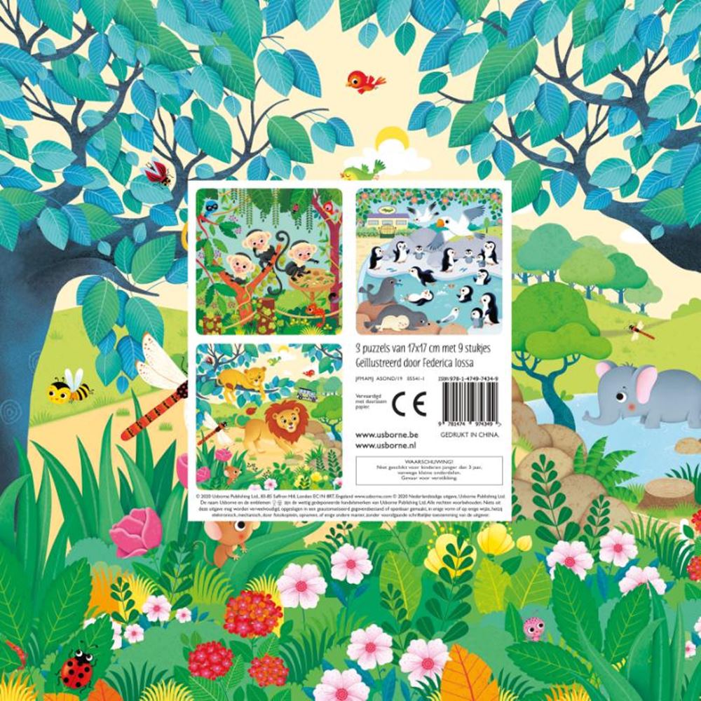 Boek met 3 puzzels, de dierentuin. 3+ | 2 stuks