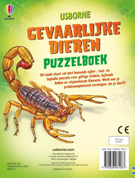 Książka z łamigłówkami: niebezpieczne zwierzęta. 7+