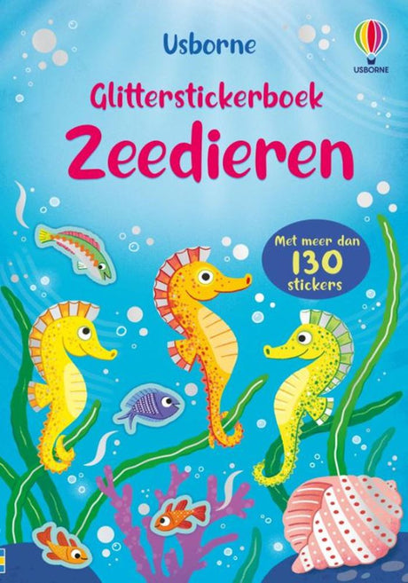 Brokatowa książeczka z naklejkami: Zwierzęta morskie 3+