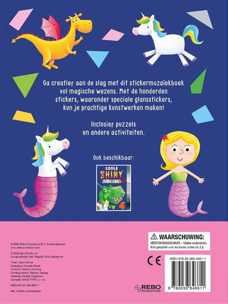 Książka z naklejkami: magiczne błyszczące naklejki 3+