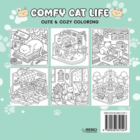 Rebo comfy cat life - cute cozy coloring 6+