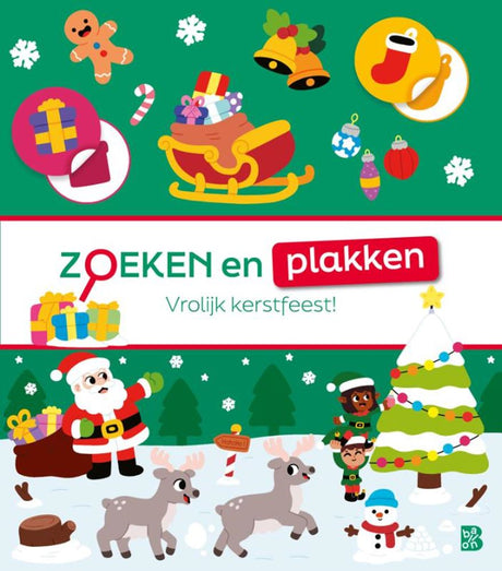 Zoeken en plakken: vrolijk kerstfeest! | 3 stuks