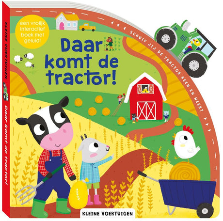 Małe pojazdy. nadjeżdża traktor.