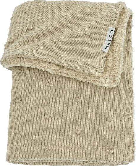 Kocyk do łóżeczka dziecięcego Meyco mini węzełki - piasek - 75x100cm - 2,0 tog