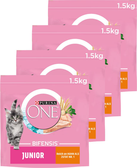 Purina one junior - karma dla kotów - kurczak pełnoziarnisty - 4 x 1,5 kg
