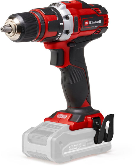 Wiertarko-wkrętarka akumulatorowa Einhell te-cd 18 40 li solo - power x-change - 18 V Li-Ion - 40 nm - 0-400 0-1500 obr./min - Bezkluczowy uchwyt wiertarski 13 mm - elektroniczna kontrola prędkości - wył. akumulator i ładowarka