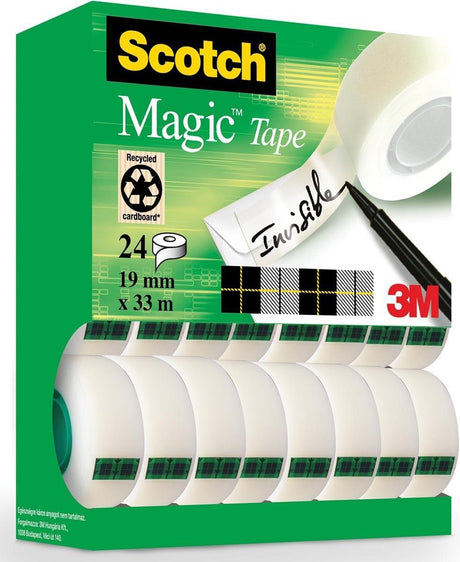 Scotch - magiczna taśma klejąca ft 19 mm x 33 m | niedrogie opakowanie zawierające 24 rolki