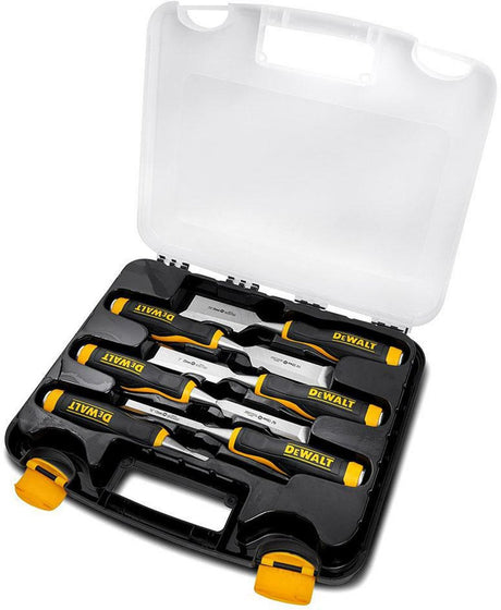 Dewalt - zestaw dłut do drewna - 6 sztuk - stal - ergonomiczny uchwyt
