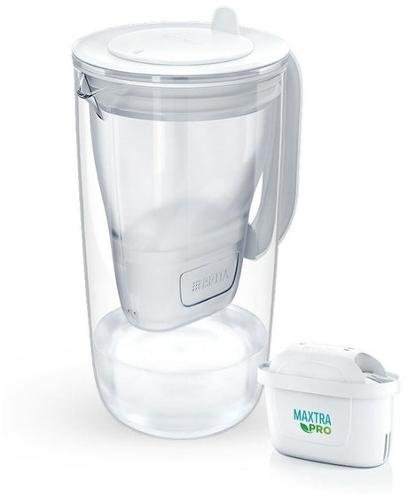 Brita glass mx pro pure - dzbanek filtrujący do wody - 2,5 l - w tym 1 filtr maxtra pro - szkło - szary
