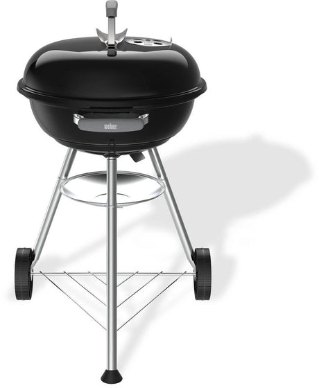 Kompaktowy czajnik Weber - Ruszt grillowy ø 47 cm - Grill węglowy - czarny - Tacka na popiół - 2 trwałe, odporne na warunki atmosferyczne kółka - Poręczny hak na pokrywkę - Odporny na zarysowania i rdzę
