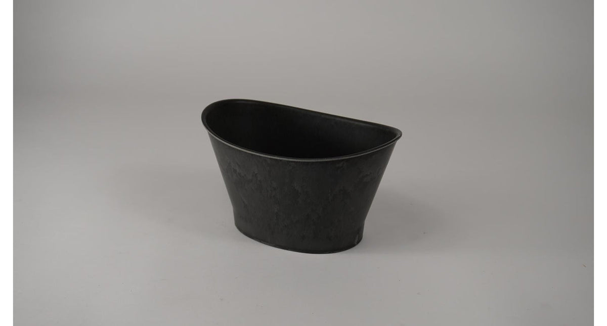 Ovale pot kansas klein grijs 21,6x15x12cm