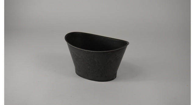 Ovale pot kansas klein grijs 21,6x15x12cm