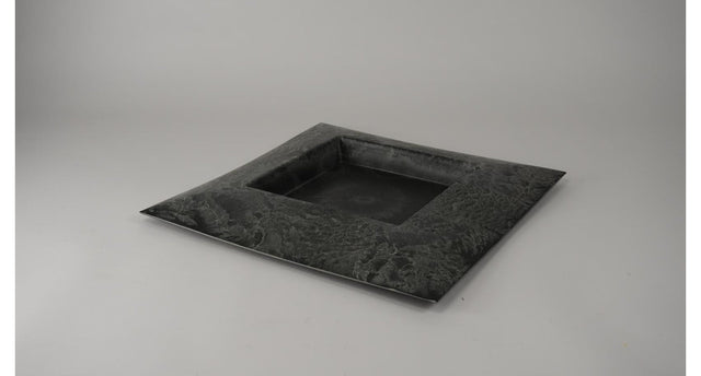 Schaal vierkant grijs met binnenbak 40x40x4,8cm
