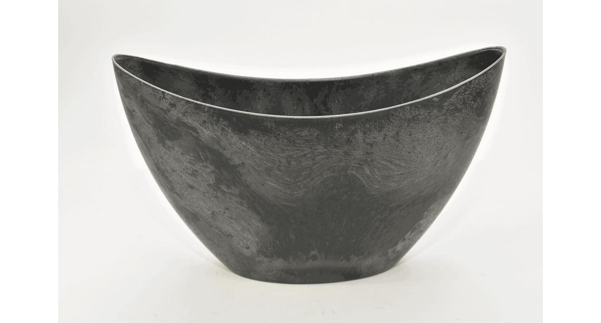 Ovale pot grijs 29x12x18cm