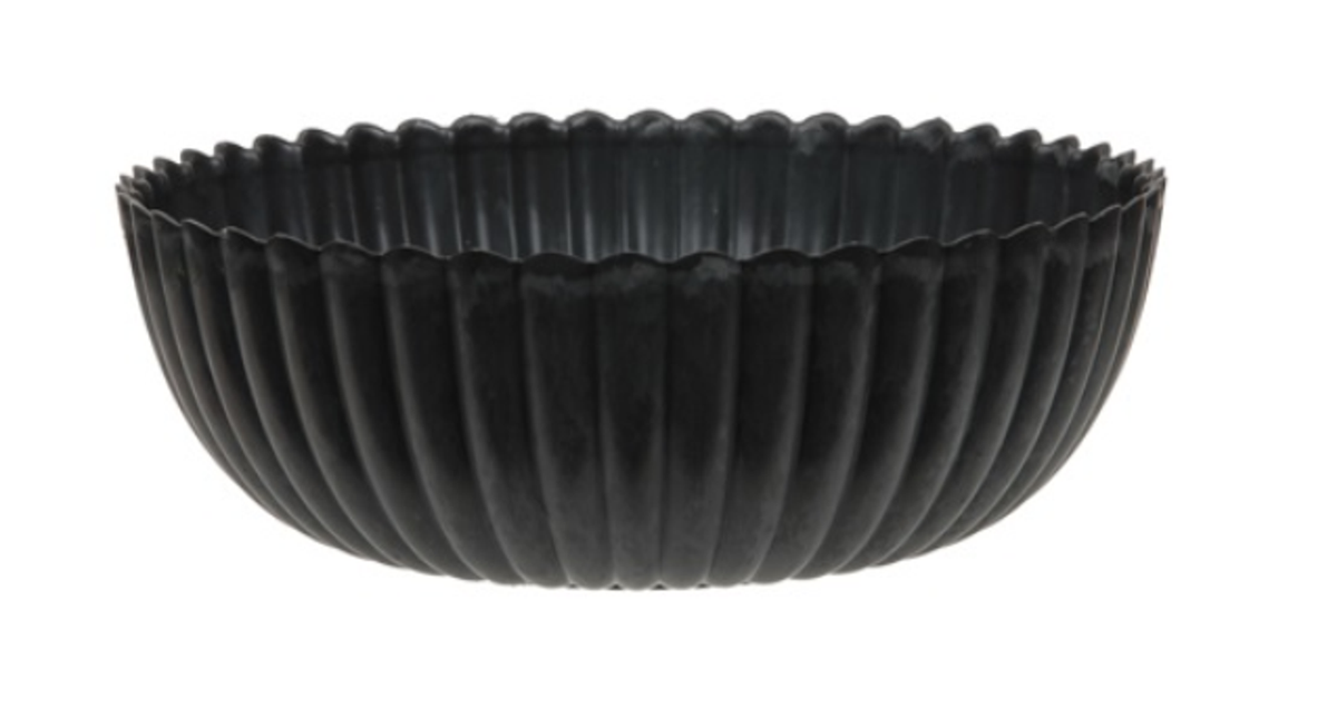 Schaal kartelrand grijs d15 h6cm