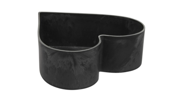Schaal hartvorm grijs 15x15x7cm