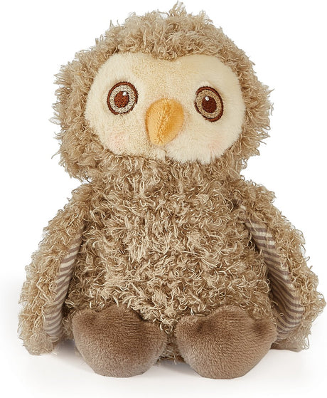 Pluszowa sowa Króliczki nad zatoką - plusz - mrugnij sową - haftowane detale - 20 cm - brązowy