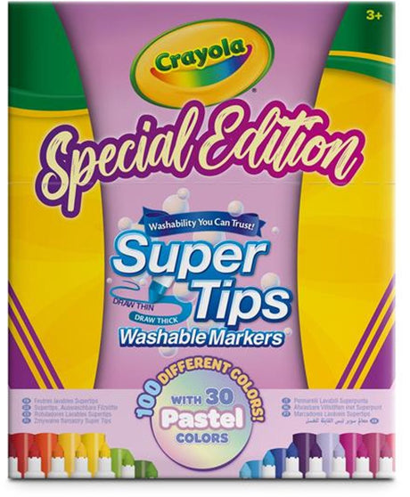 Crayola supertips pastel - stift - 100 wasbare viltstiften - pastelkleuren - voor kinderen en volwassenen