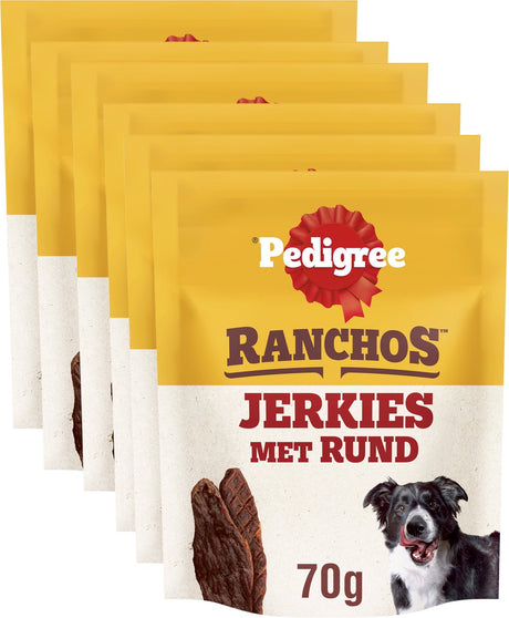 Przysmaki dla psów rasowych - ranchos Jerkies - wołowina - 7x70g