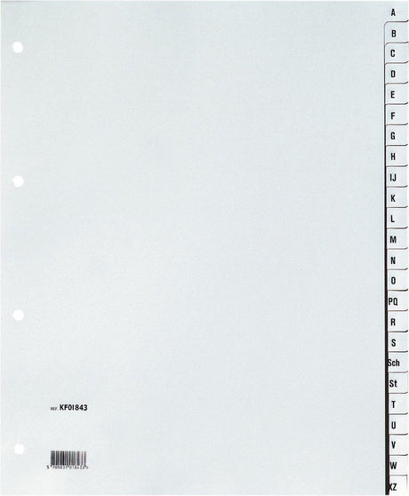Zakładki alfabetyczne Q-connect, a4, s. 24, szare