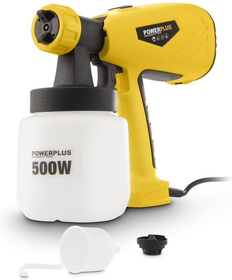 Elektryczny pistolet do malowania Powerplus powx354 - 500 W pistolet do malowania natryskowego o pojemności 800 ml - do podkładu, farby, lakieru, oleju i bejcy