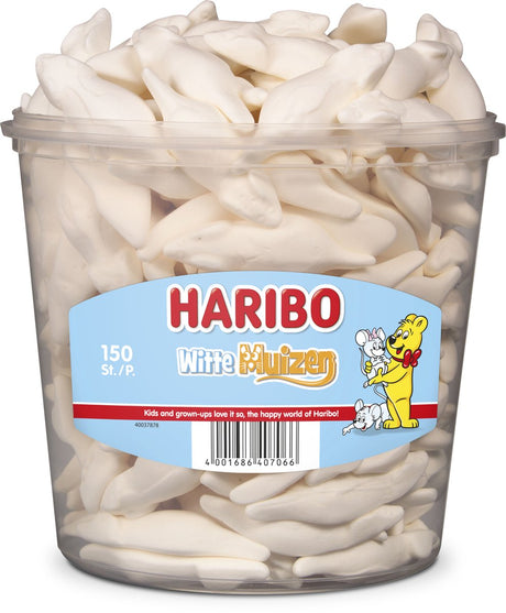 Myszy Haribo białe - cukierki - silos 150 sztuk