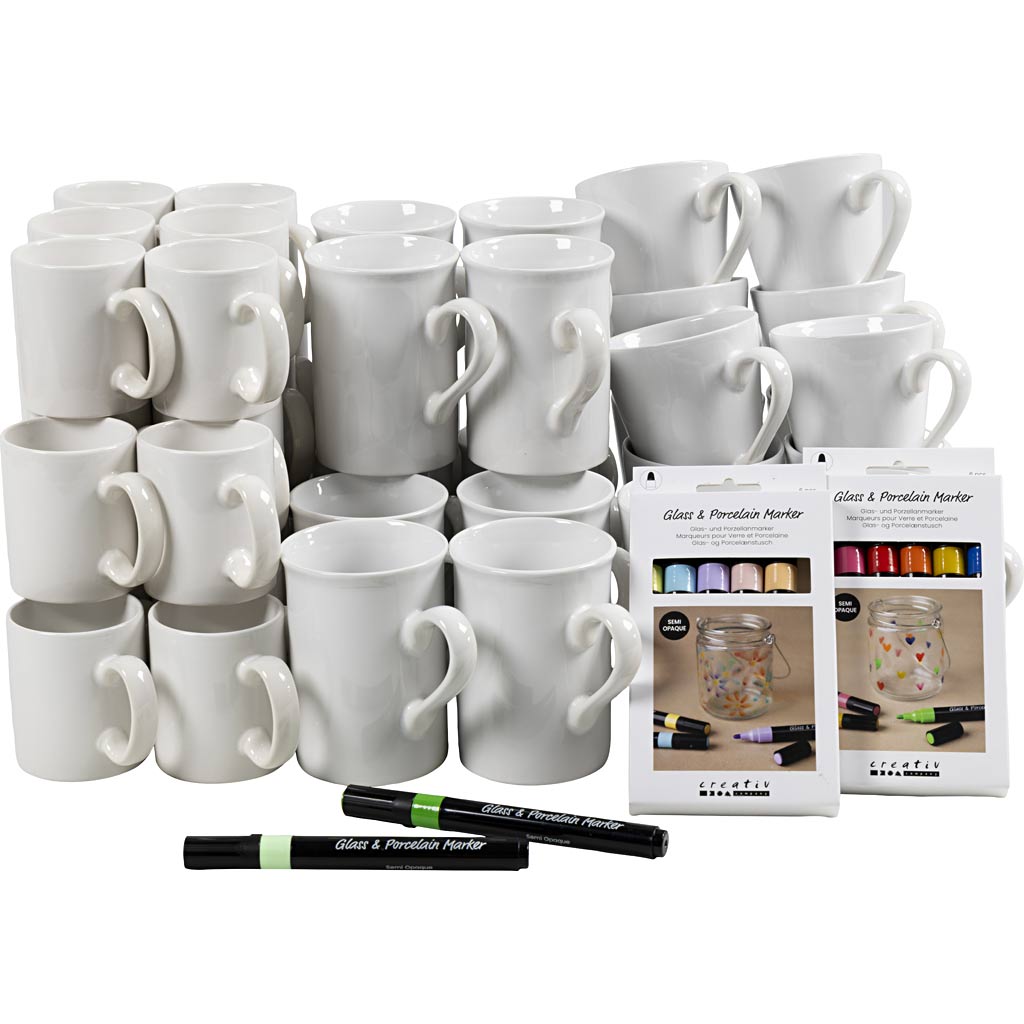 Firma Creativ https: www.cchobby.nl grupa zestaw-kubki-malowanie-h-7-10-cm-biały-1-zestaw
