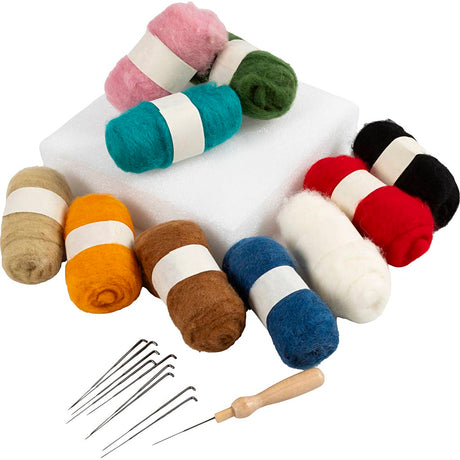 Easykit https: www.cchobby.nl zestaw grupowy-filcowanie igłą-różne-kolory-1-zestaw