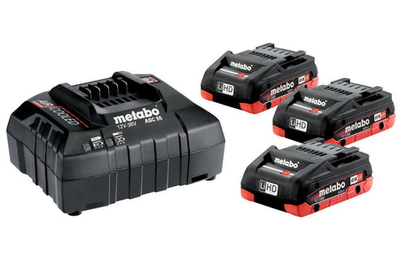 Zestaw podstawowy Metabo 3 x akumulatory LiHD 18 V 4,0 Ah | ładowarka asc 55 12-36 v - 685132000