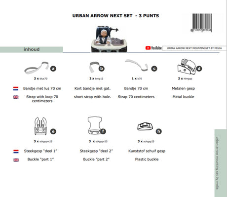 Melia baby peuter schaal bev.set 3p urban arrow next