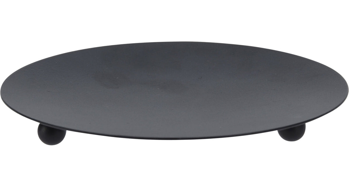 Kaarsenplateau d12 h1cm staal zwart