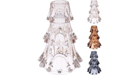 Kandelaar glas kerstboom d10 h14cm 3 assortie kleur