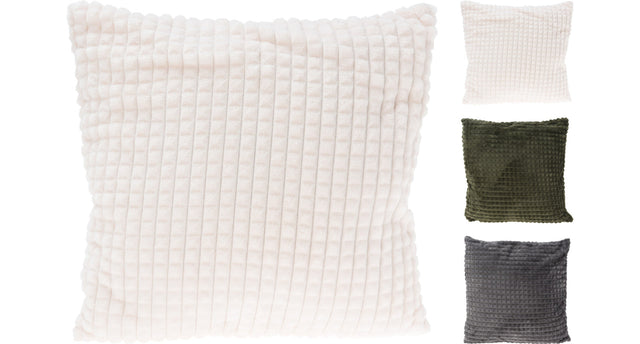 Kussen polyester flannel 45x45cm 4 assortie kleur