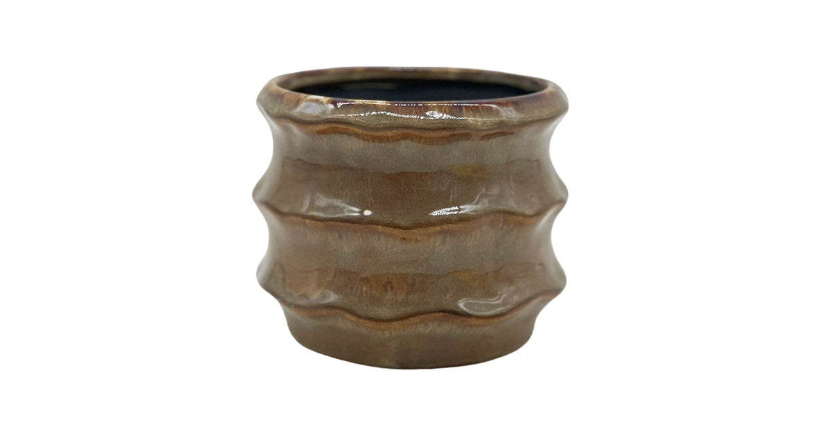 Pot ceramic 'yves' d13x10.4h brown
