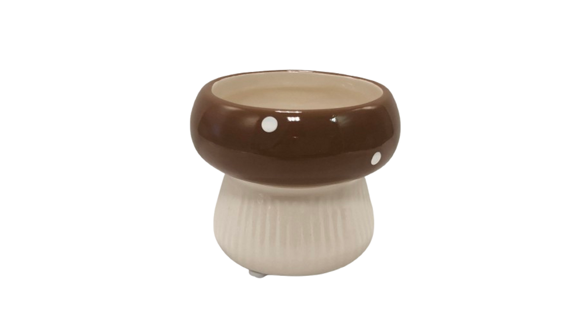 Pot mushroom dolomite d8x6,4h brown