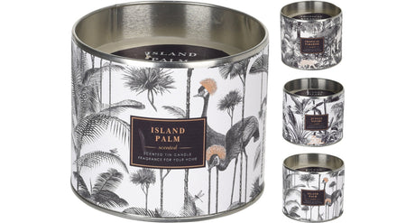 Pic kaars in zink pot ''troal'' 10cm 3 assortie