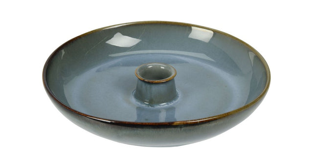 Kandelaar bord keramiek d19 h3cm blauw