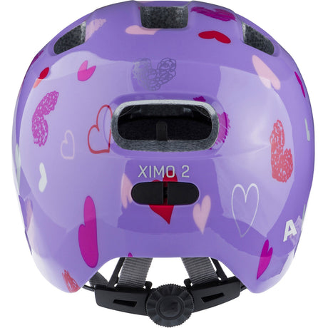 Kask dziecięcy Olympic Sportswear Alpina Sports ximo 2 fioletowe serca 49-54 połysk