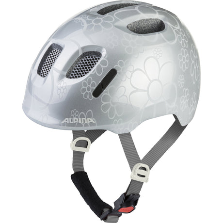 Kask dziecięcy Olympic Sportswear Alpina Sports ximo 2 srebrny kwiatek 49-54 połysk