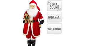 Kerstman staand 70x40x200cm met muziek