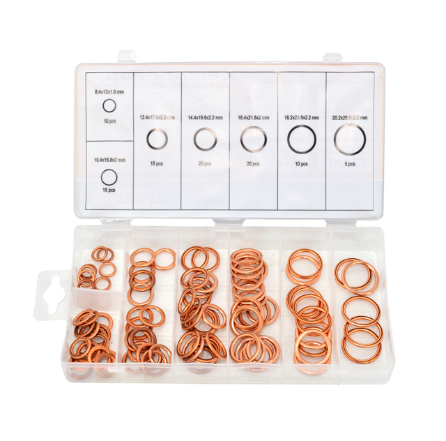 Awtools opblaasbare koperen ringen 95szt. mix
