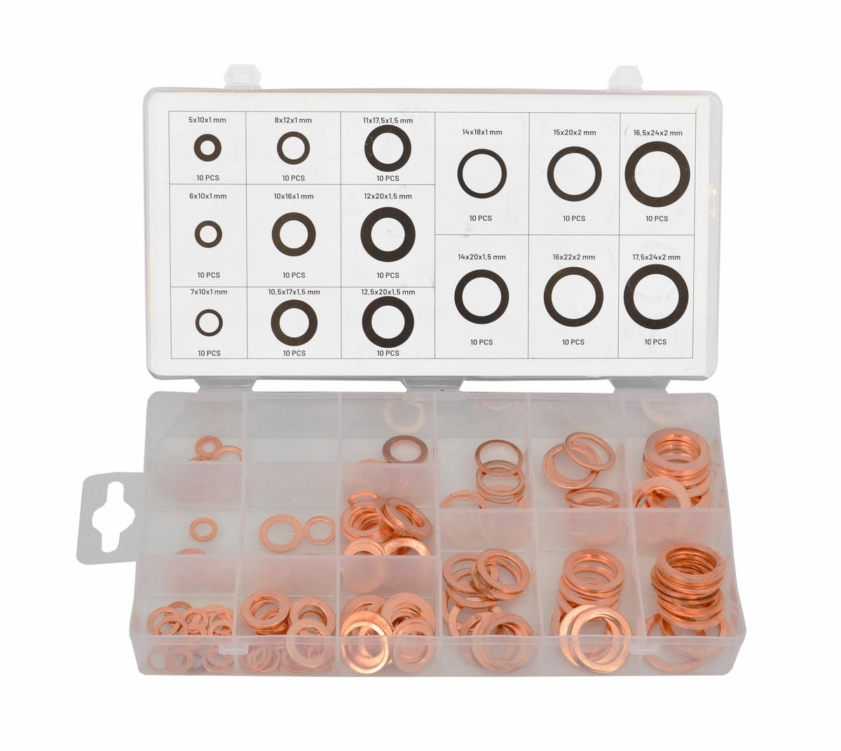Awtools koperen ringen 150szt. mix