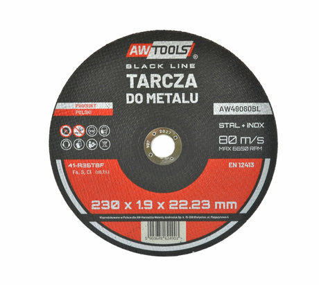Awtools metalen schild 230*1,9mm zwart line