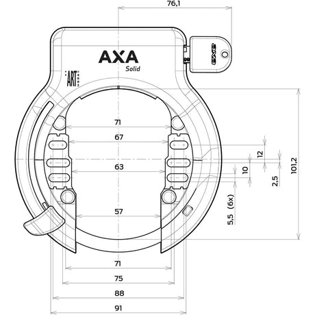 Solidne czarne mocowanie błotnika Axa Frame Lock (karta)