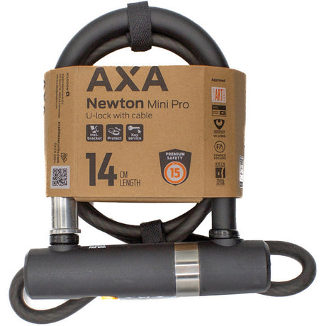 Axa U-lock Newton mini pro + kabel 100 10 - czarny
