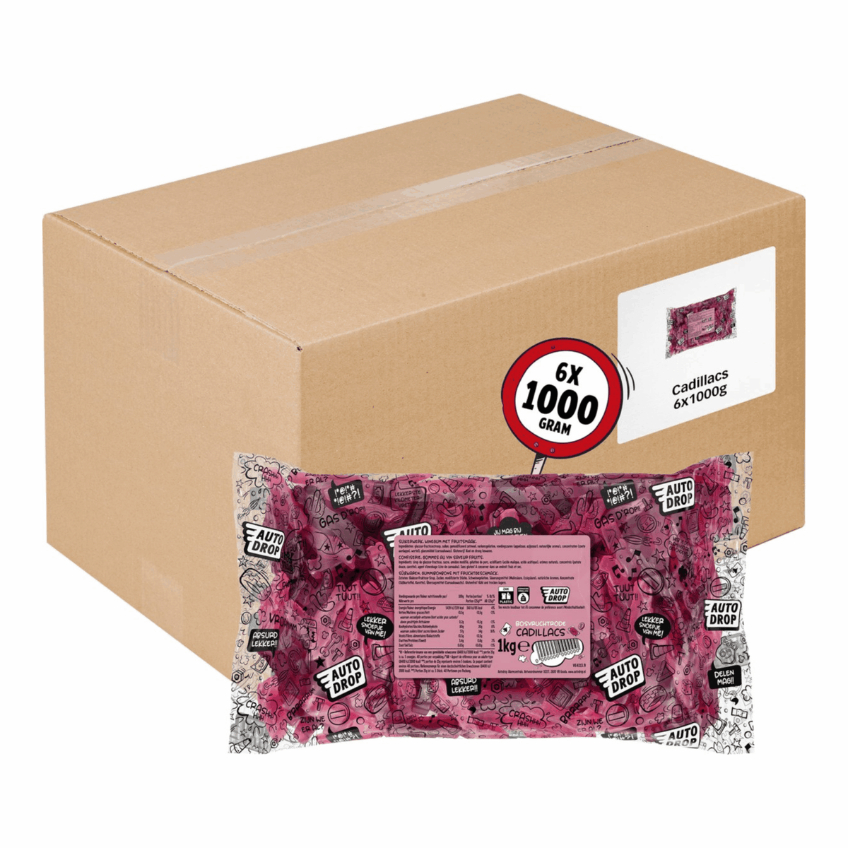 Autodrop czerwone Cadillaki (6x1kg)