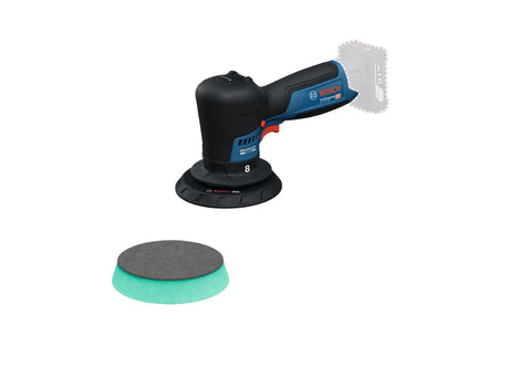 Polerka akumulatorowa Bosch blue GPX12V-125 w komplecie. podkładka podporowa, podkładka polerska | bez ładowarki - 06019l4101