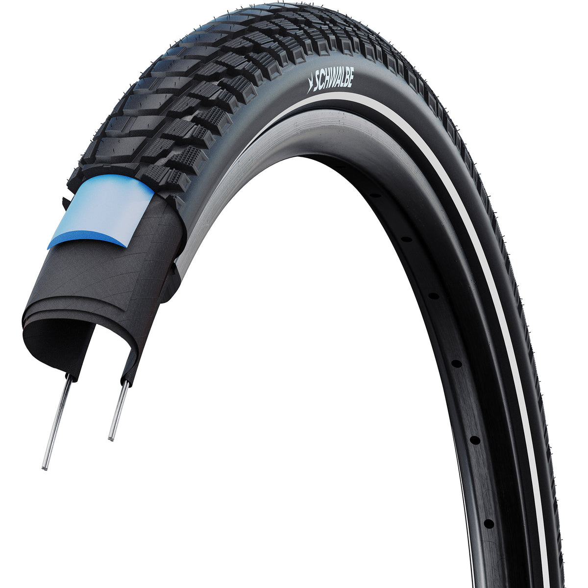 Schwalbe 28x2,15 (55-622) maraton plus tour smartguard czarny gwint refleksyjny 11159365.01