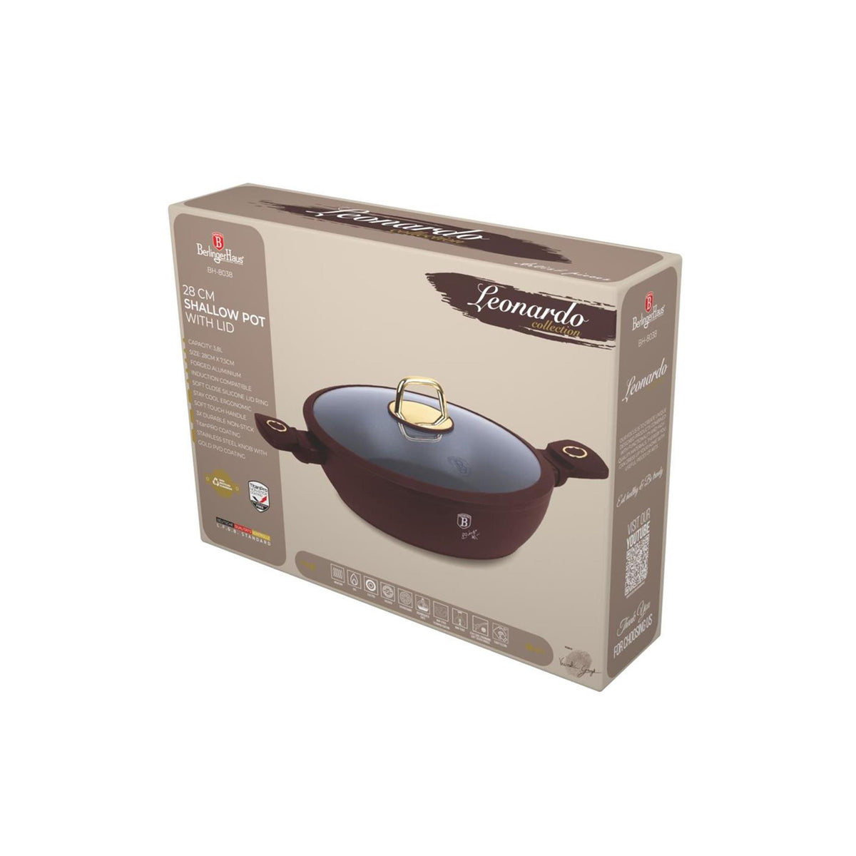 Zapiekanka z pokrywką z pokrywką ø28cm z kolekcji Berlingerhaus berlinger haus leonardo