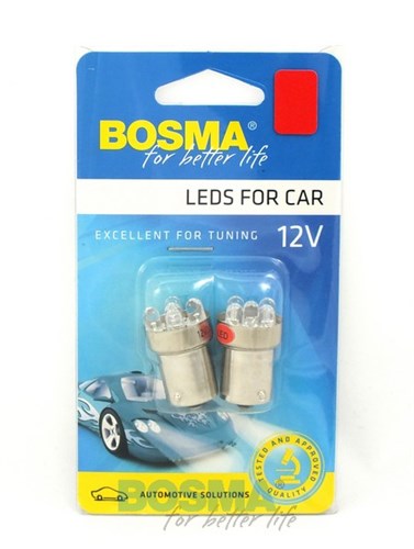 Karta Bosma A 2 5-LED lampa 12 V BA15S czerwona
